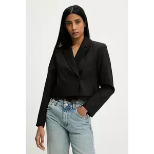 Answear Lab sacou culoarea negru, cu doua randuri de nasturi, neted imagine