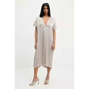Answear Lab rochie culoarea argintiu, midi, oversize imagine