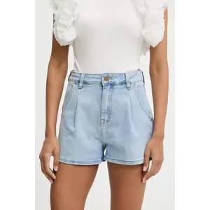 Answear Lab pantaloni scurti jeans neted, high waist imagine