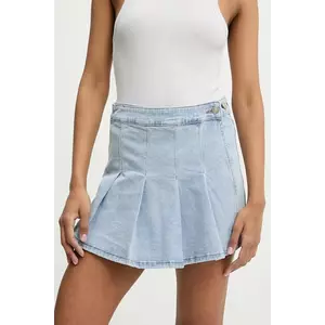 Answear Lab pantaloni scurti jeans neted, high waist imagine