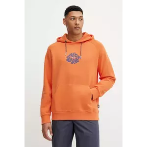 Picture hanorac de bumbac Thru Eye culoarea portocaliu, cu glugă, cu imprimeu, MSW0467 imagine