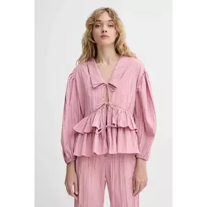 Stine Goya cămașă culoarea roz, cu guler clasic, relaxed, SG-SS25-T054-2342 imagine