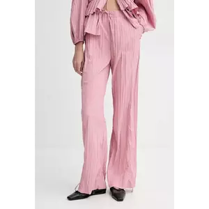 Stine Goya pantaloni culoarea roz, drept, high waist, SG-SS25-P078-2342 imagine