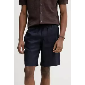 ZADIG&VOLTAIRE pantaloni scurți din in culoarea bleumarin, WMBS01061 imagine