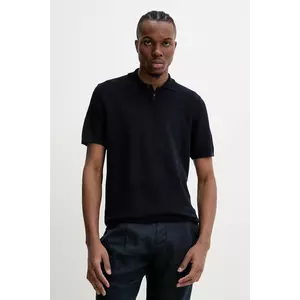 A.P.C. tricou polo din in polo jay culoarea bleumarin, uni, VIAJC.H23315 imagine