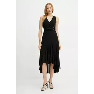 Morgan rochie REEL culoarea negru, midi, evazată, REEL imagine