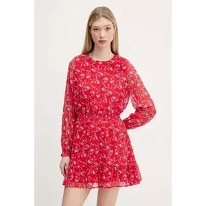 Tommy Jeans rochie culoarea rosu, mini, evazată, DW0DW20338 imagine