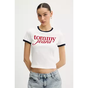 Tommy Jeans tricou din bumbac culoarea alb, DW0DW20631 imagine