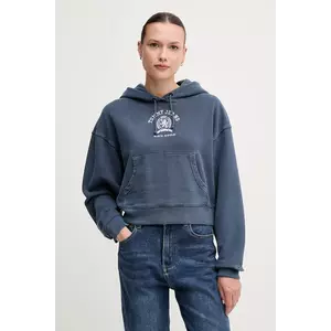 Tommy Jeans hanorac de bumbac cu glugă, cu imprimeu, DW0DW20311 imagine