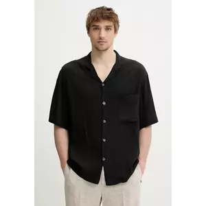 BARENA VENEZIA cămașă din amestec de mătase Camicia Mola culoarea negru, relaxed, CAU5079.4151 imagine