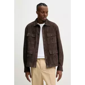 Bally geacă de piele culoarea maro, de tranzitie, MLE05B imagine