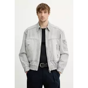 IRO geacă din denim culoarea gri, de tranzitie, MP07AKSEL imagine