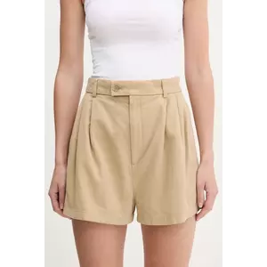 Filippa K pantaloni scurți din bumbac culoarea bej, uni, high waist, 31368 imagine