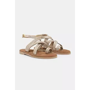 Answear Lab sandale de piele femei, culoarea auriu imagine