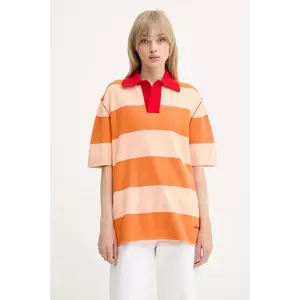 Sunnei polo de bumbac culoarea portocaliu, RTWXKNW014 imagine
