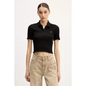 Tommy Jeans tricou polo culoarea negru, DW0DW20296 imagine