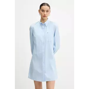 Tommy Jeans rochie din bumbac mini, dreaptă, DW0DW20334 imagine