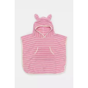 SunnyLife prosop cu glugă pentru copii Cotton Candy Pink Stripe culoarea roz imagine