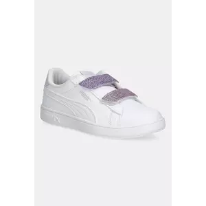 Puma sneakers Smash 3.0 L Glitter Velcro V culoarea alb, 395609 imagine