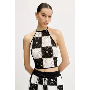 Karl Lagerfeld Jeans top culoarea negru, cu imprimeu, A2W18003 imagine