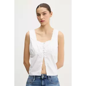 Superdry top din bumbac culoarea alb, uni, W6012019A-04C imagine