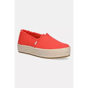 Toms espadrile FLAME culoarea rosu, cu platforma, 10021919 imagine