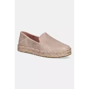Toms espadrile PALE ROSE METALLIC SUEDE culoarea roz, 10021868 imagine