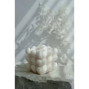 Temida lumânare decorativă Heart Cube 145 g culoarea bej imagine