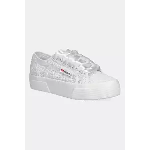 Superga teniși FLOWER MACRAME culoarea alb, S2136QW imagine
