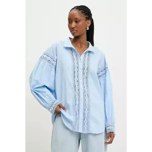 Answear Lab cămașă din bumbac cu guler clasic, relaxed imagine