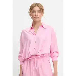 Answear Lab cămașă și pantaloni scurți culoarea roz imagine