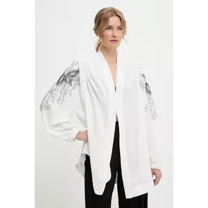 pelerină culoarea alb, oversize, modelator imagine