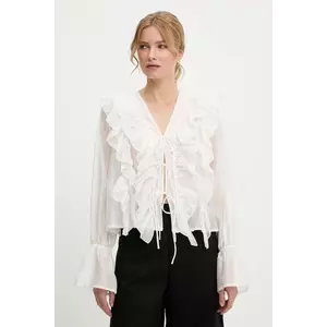Answear Lab cămașă culoarea alb, cu un decolteu legat, regular imagine