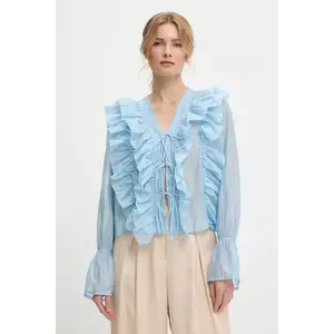 Answear Lab cămașă cu un decolteu legat, regular imagine