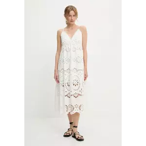 Answear Lab rochie din bumbac culoarea alb, mini, evazată imagine