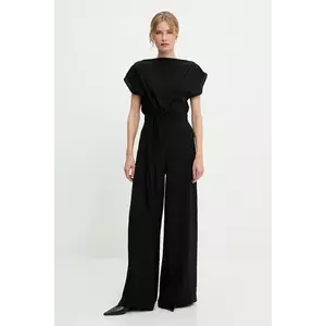 Answear Lab salopetă culoarea negru, cu decolteu rotund imagine