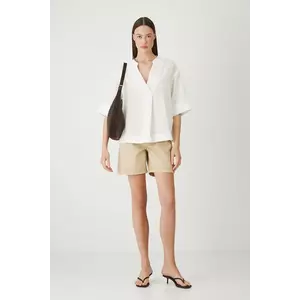 Medicine bluza din in culoarea alb, neted imagine