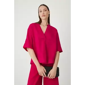 Medicine bluza din in culoarea roz, neted imagine