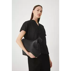 Medicine bluza din in culoarea negru, neted imagine