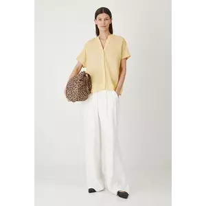 Medicine bluza din in culoarea galben, neted imagine