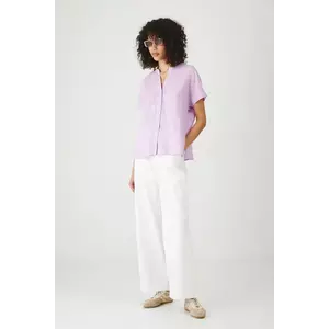 Medicine bluza din in culoarea violet, neted imagine