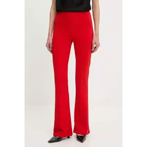 Answear Lab pantaloni culoarea rosu, evazati, high waist imagine