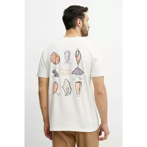 Picture tricou din bumbac Jean Julien 1 culoarea bej, cu imprimeu, MTS1247 imagine