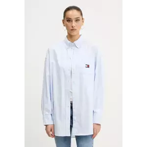 Tommy Jeans cămașă din bumbac cu guler clasic, relaxed, DW0DW20289 imagine