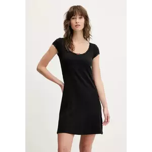 Tommy Jeans rochie din bumbac culoarea negru, mini, dreaptă, DW0DW20616 imagine