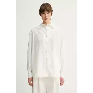 Nanushka cămașă FRYDA culoarea bej, cu guler clasic, relaxed, NW25SSTP26400 imagine