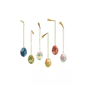 Madam Stoltz decorațiuni de crăciun Handmadepapermacheeggs 6-pack imagine