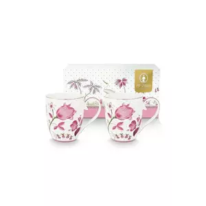 Pip Studio set căni Jolie Tulip 450 ml 2-pack culoarea roz imagine