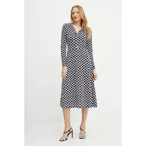 Morgan rochie RGEOM culoarea bleumarin, midi, evazată, RGEOM imagine