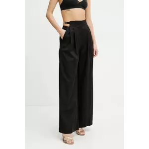 Just Cavalli pantaloni culoarea negru, lat, high waist, 78PAA116 N0463 imagine